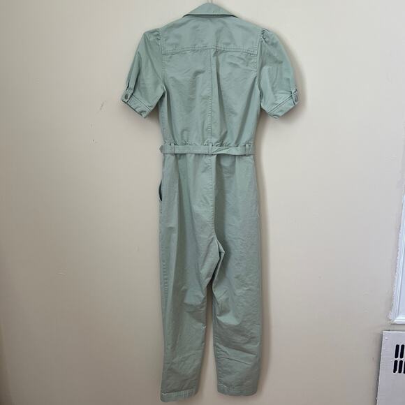 & OTHER STORIES Organic Cotton Twill Jumpsuit Seafoam Green / Light Mint Size 2 - Picture 9 of 16